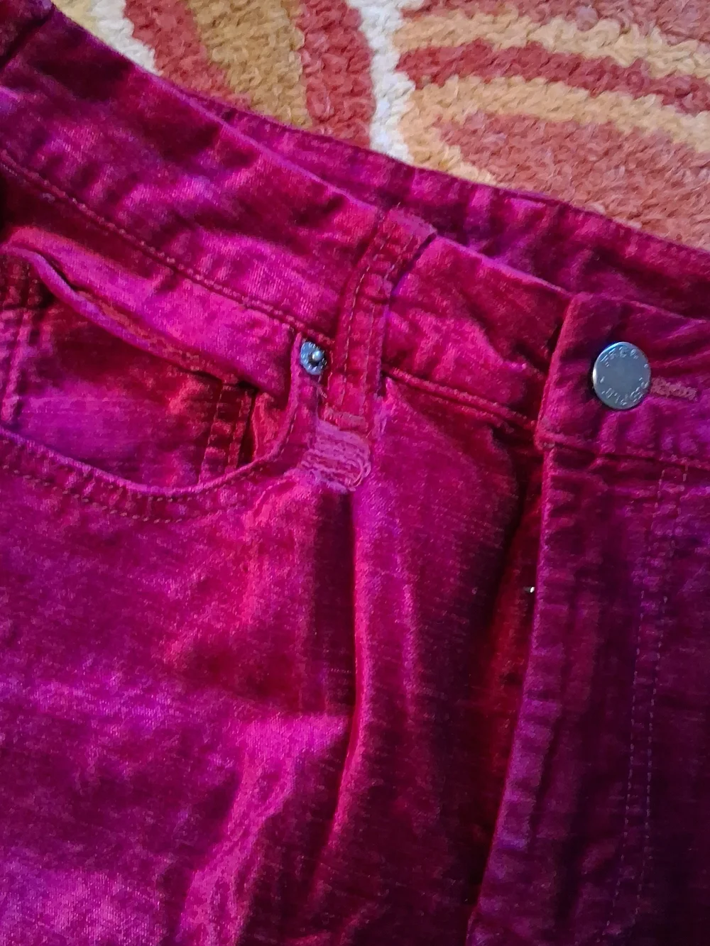 Free People Deep Magenta Velvet Pants